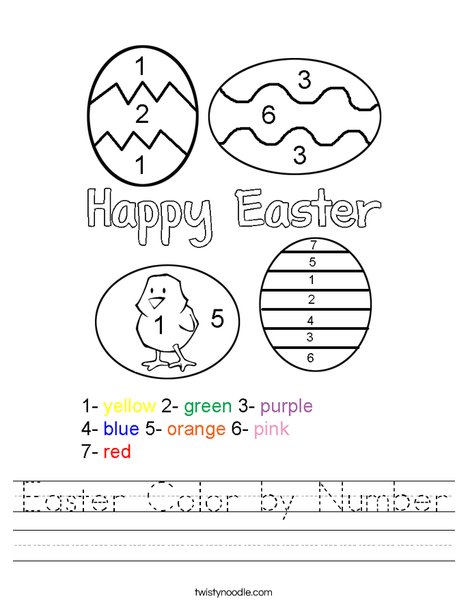 Easter Colour via Selection Worksheet - Twisty Noodle graphic regarding Color by Number Easter Printable identify Easter Colour by means of Selection Worksheet - Twisty Noodle